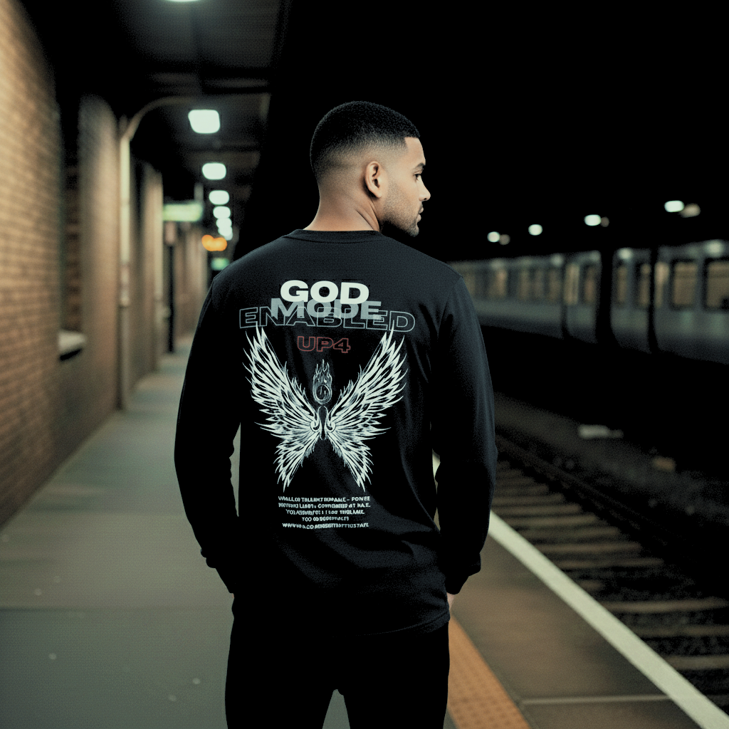 UP4 God Mode | Men's Long Sleeve T-Shirt | Folded