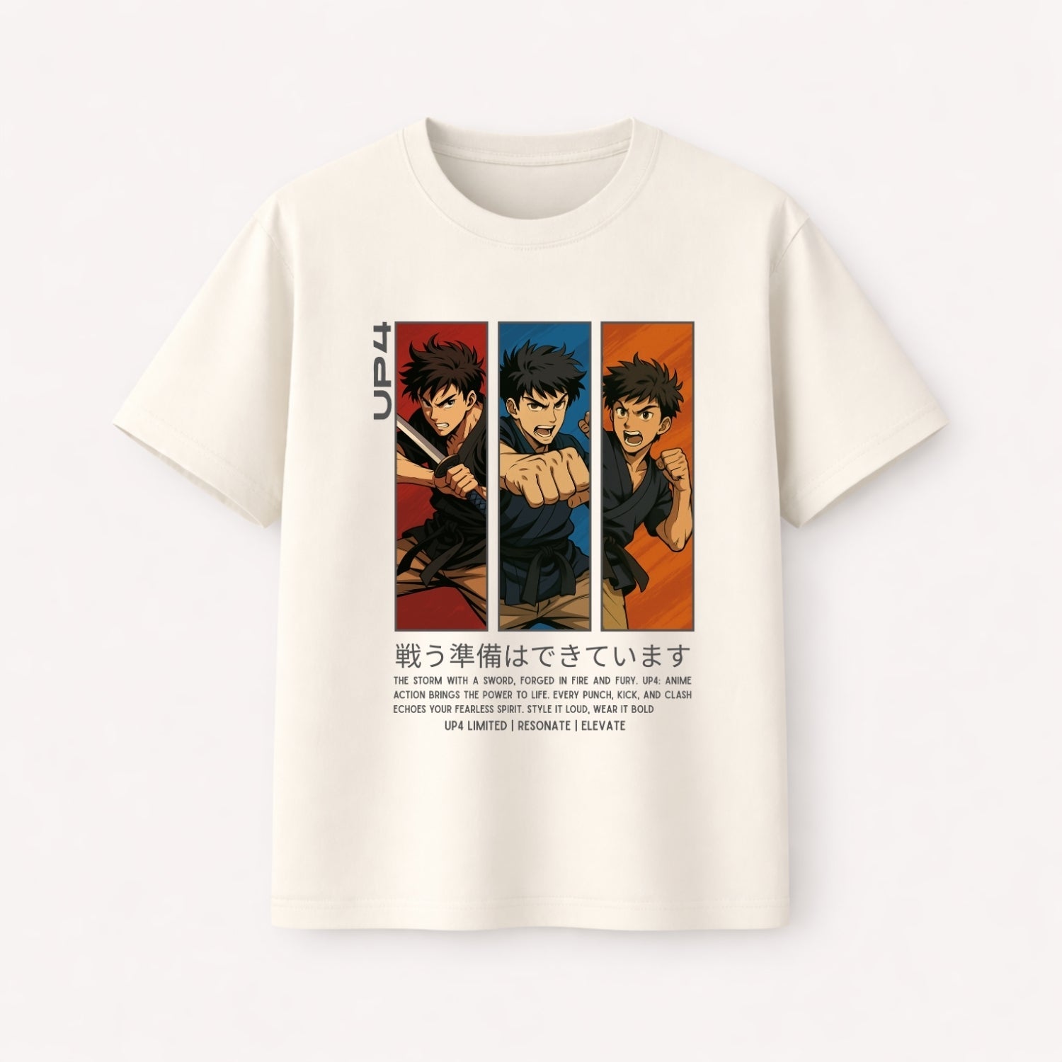 UP4 Anime Action | Men's Box Fit T-Shirt | Front