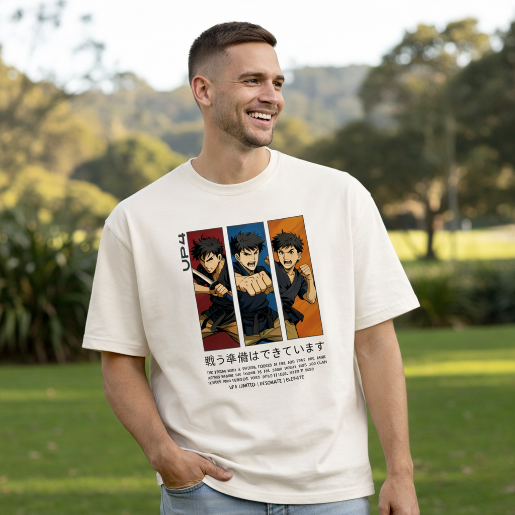 UP4 Anime Action | Men's Box Fit T-Shirt | Reallife