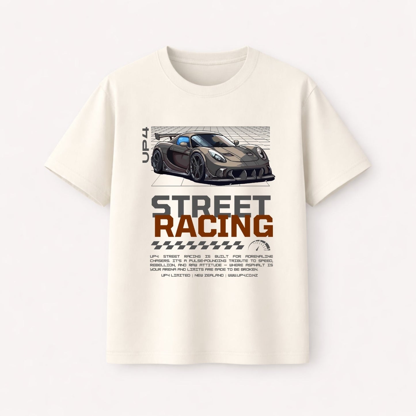 UP4 Street Racing | Men's Box Fit T-Shirt | Front