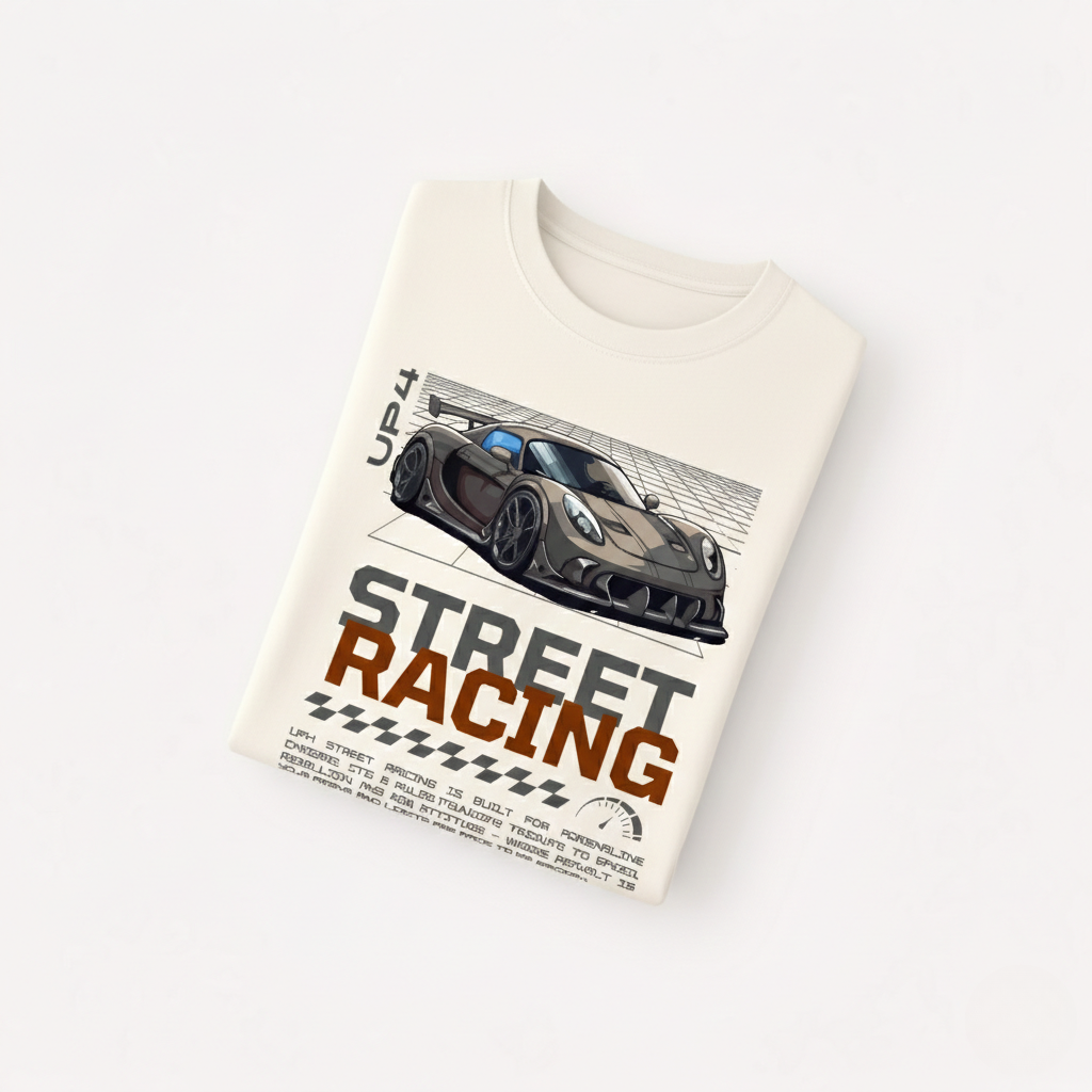 UP4 Street Racing | Men's Box Fit T-Shirt | Folded
