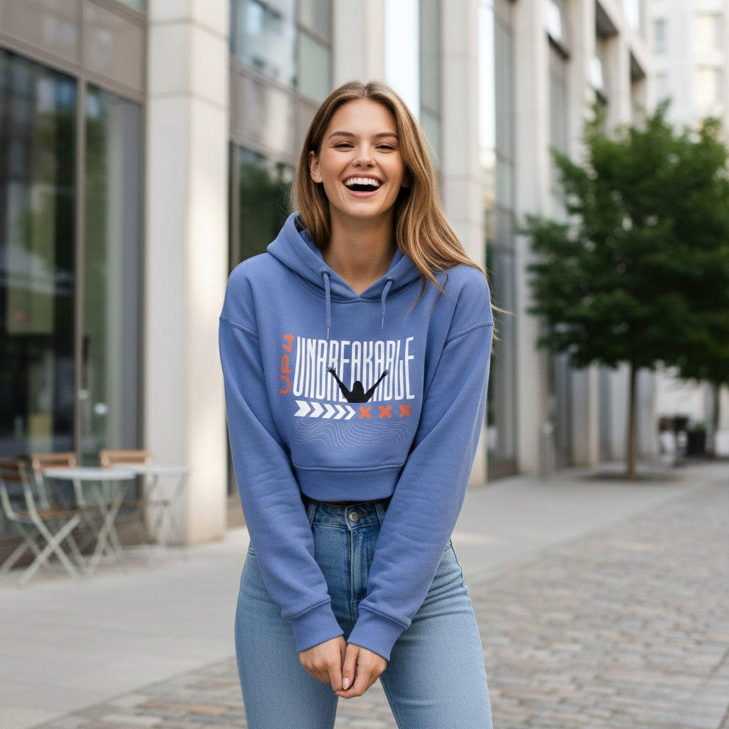 UP4 Unbreakable | Women's Cropped Hoodie | Blue | Reallife