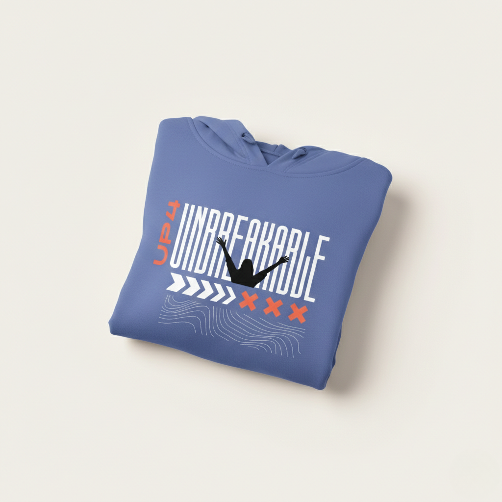 UP4 Unbreakable | Women's Cropped Hoodie | Blue | Folded