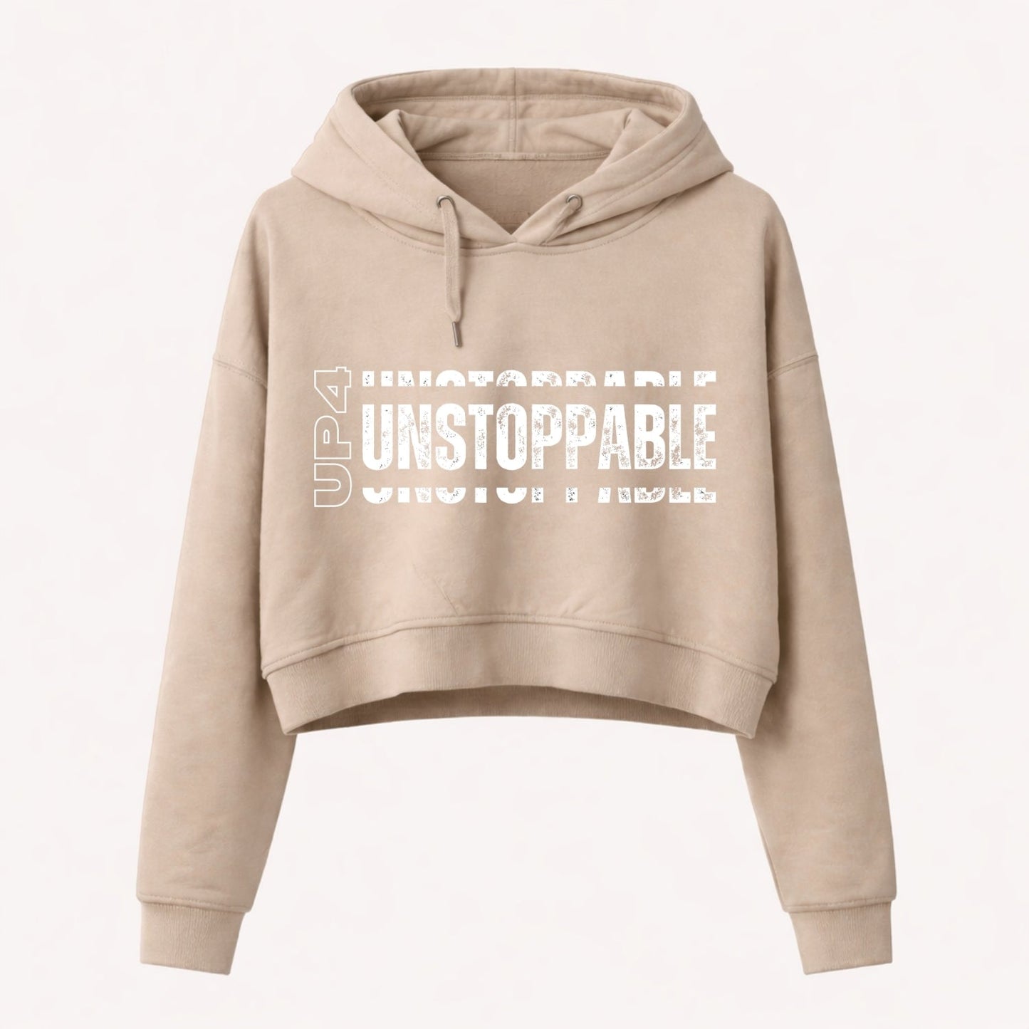 UP4 Unstoppable | Women's Cropped Hoodie | Beige | Front