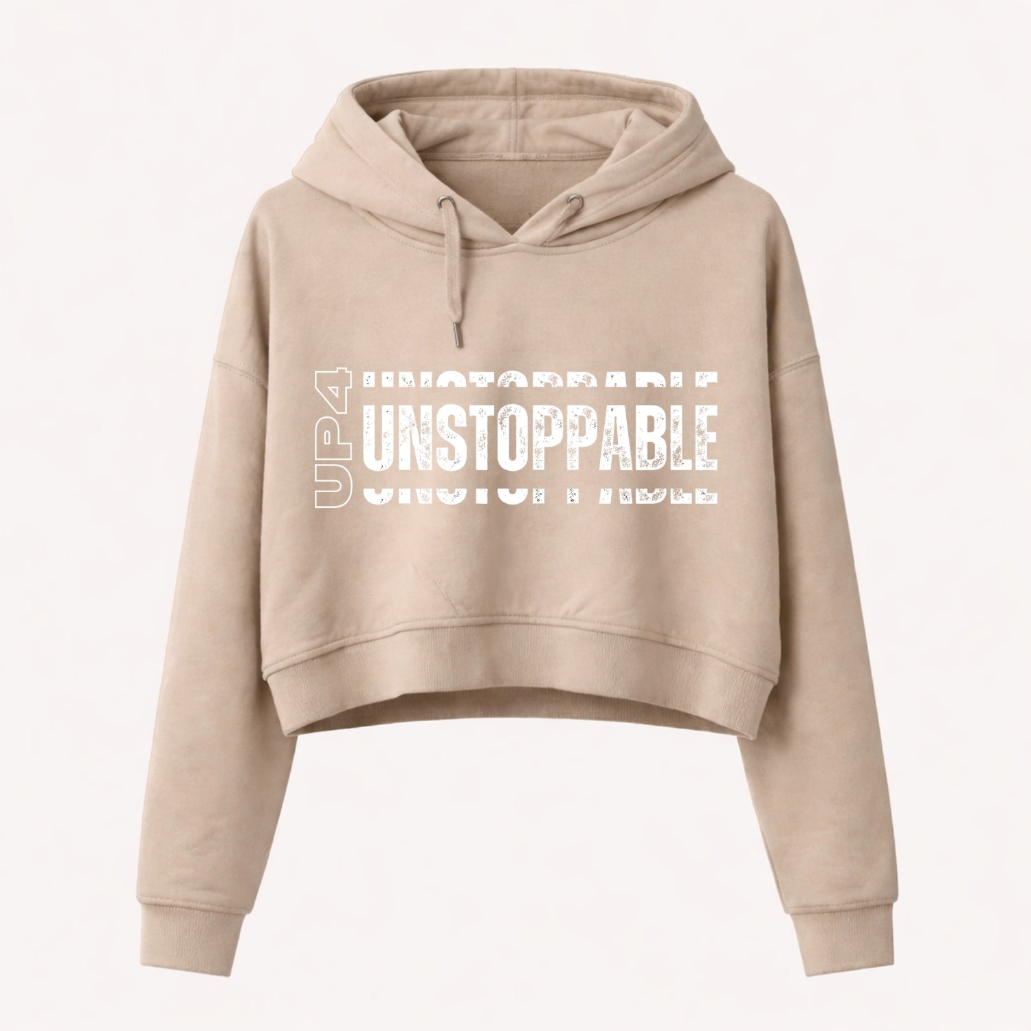 UP4 Unstoppable | Women's Cropped Hoodie | Beige | Front