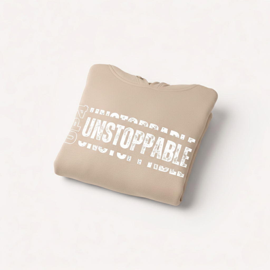 UP4 Unstoppable | Women's Cropped Hoodie | Beige | Folded