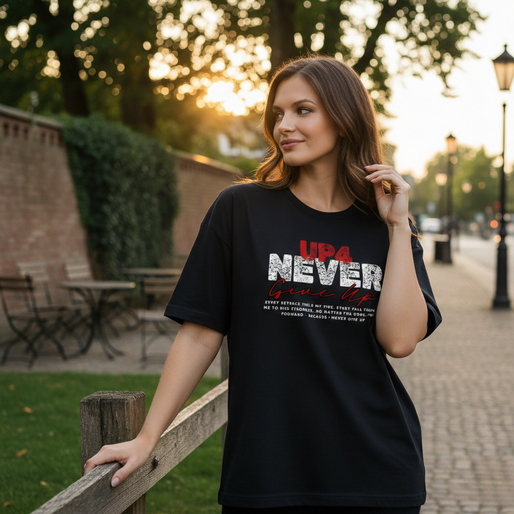 UP4 Never Give Up | Women's Oversized T-Shirt | Reallife