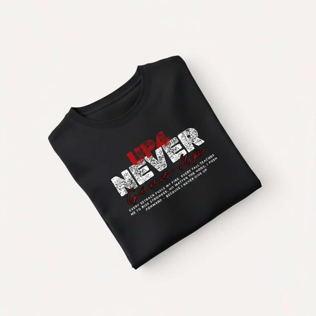 UP4 Never Give Up | Women's Oversized T-Shirt | Folded